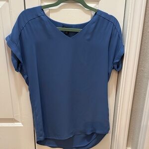 Versona Steel Blue V-Neck Short Sleeve Blouse-Women’s Size XS